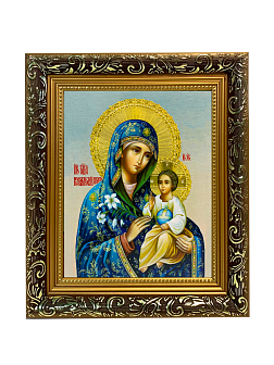 Икона Неувядаемый Цвет Божия Матерь на холсте в киоте 165 Икона Неувядаемый Цвет Божия Матерь на холсте в киоте 165