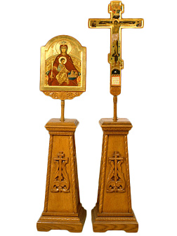 Запрестольный набор: 2 тумбы, крест и икона писаные