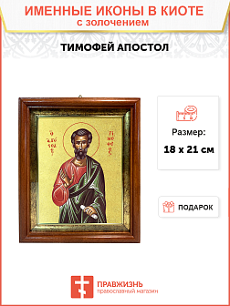 Икона "Тимофей", св. апостол, с золочением поталью, 09103-УЛ