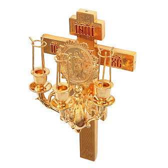 Трехсвечник пасхальный на кресте золочение