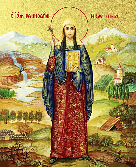 Икона "Нина Грузинская", cв. равноап., с золочением поталью, 10057-УЛ