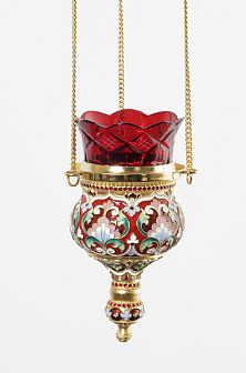 Лампада филигранная греческая с эмалью / золочение / серебро (УИН)