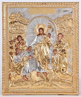 Икона живописная Воскресения Христова 24х30, масло, риза №255, золочение