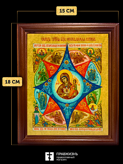 Икона Божией Матери Неопалимая Купина, деревянная рамка со стеклом 15х18х2 см 181 Икона Божией Матери Неопалимая Купина, деревянная рамка со стеклом 15х18х2 см 181