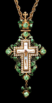 Крест наперсный №   6 эмаль /золочение/