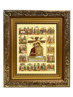 Икона Божией Матери "Не рыдай Мене Мати" с золочением поталью, 07004-УЛ