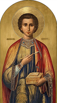 Икона ПАНТЕЛЕИМОН Целитель, Великомученик (РУЧНАЯ РАБОТА)