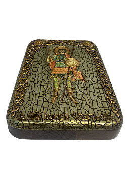 Настольная икона Святой мученик Валерий Севастийский на мореном дубе