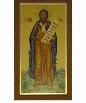 Икона ''Илья пророк'', липовая доска, дубовые шпонки, левкас, сусальное золото, темпера
