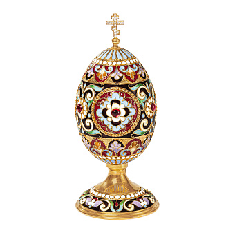 Яйцо пасхальное филигрань, эмаль на подставке / золочение Яйцо пасхальное филигрань, эмаль на подставке / золочение