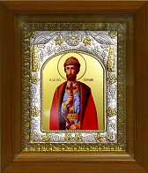 Икона Святой князь Святослав Юрьевский Владимирский, в деревяном киоте