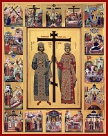 Икона с Житием Константин и Елена равноапостольные