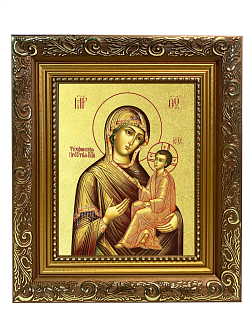 Икона Божией Матери "Тихвинская" с золочением поталью, 03073-УЛ