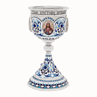 Потир 0.135л 4-деколи, филигрань, эмаль №1 / серебрение / серебряный вкладыш (УИН) Потир 0.135л 4-деколи, филигрань, эмаль №1 / серебрение / серебряный вкладыш (УИН)