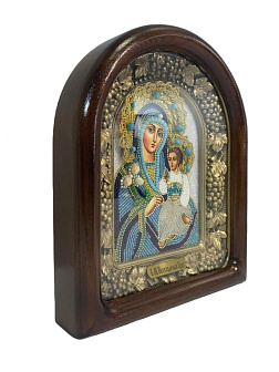 165 Именная икона Богородица Неувядаемый Цвет бисер дерево