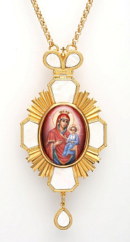 Панагия №166 / золочение / серебро эмаль на перламутре (УИН)