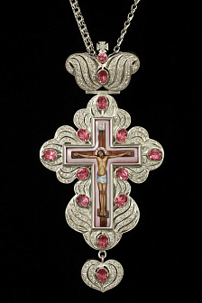 Крест наперсный №13 серебрo финифть (УИН)