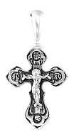 Крестик нательный серебряный с чернением православный