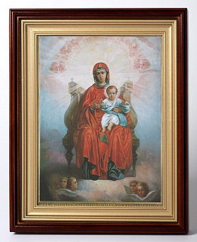 Икона в киоте 18х24 сложный, пленка Богородица на троне