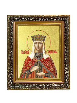 Икона "Людмила Чешская", св. блгв. кнг., с золочением поталью, 10034-УЛ Икона "Людмила Чешская", св. блгв. кнг., с золочением поталью, 10034-УЛ