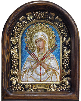 Икона из бисера Богородица ''Семистрельная''