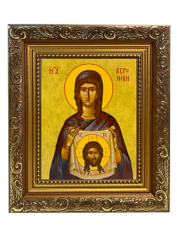 Икона Вероника Кровоточивая Праведная на холсте в киоте 045А