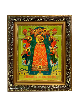 Икона Прибавление ума Божия Матерь на холсте в киоте 122 Икона Прибавление ума Божия Матерь на холсте в киоте 122