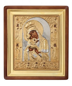 Икона живописная в киоте 22х26 масло, риза № 29, киот №1 Почаевская БМ