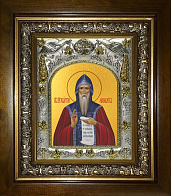 Икона освященная ''Георгий Хозевит преподобный'', в деревяном киоте