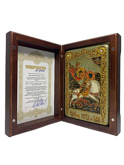 Икона ручной работы ''Чудо о змие Георгий Победоносец''