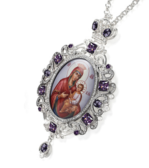 Панагия №1417 / Фианиты / серебрение Панагия №1417 / Фианиты / серебрение