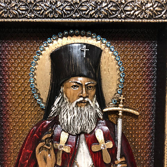 Икона Святитель Лука Крымский (Войно-Ясенецкий), резная из дерева