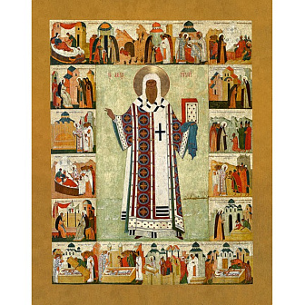 Икона Алексий, митрополит Московский и всея Руси с житием