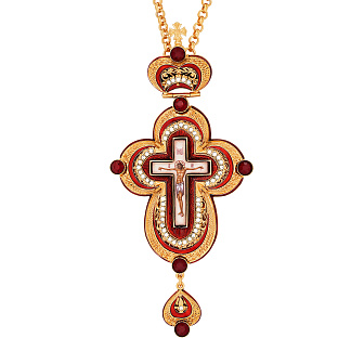 Крест наперсный №17 эмаль / золочение