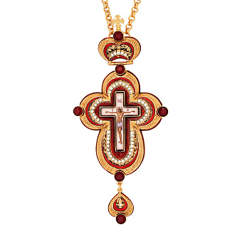Крест наперсный №17 эмаль / золочение