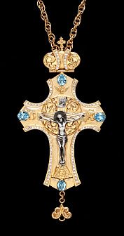 Крест наперсный №145 / золочение / серебро литьевое распятие (УИН)