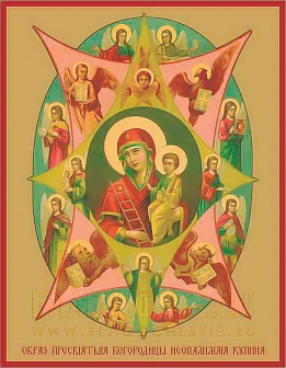 Икона ''Богородица Неопалимая Купина'' с золочением