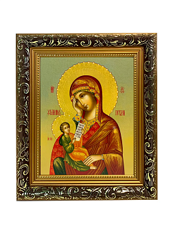 Икона Утоли моя печали Божия Матерь на холсте в киоте 143
