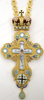 Крест наперсный №136 филигрань эмаль / золочение