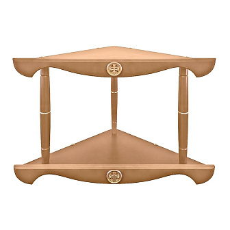 Полка для икон деревянная двухъярусная угловая настенная Полка для икон деревянная двухъярусная угловая настенная