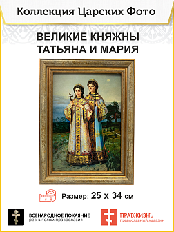 Картина на стену 017 великие княжны Татьяна и Мария 34х25 см