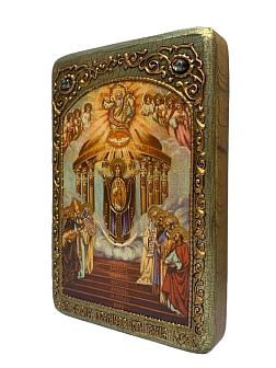 Настольная икона София - Премудрость Божия (Киевская) на мореном дубе