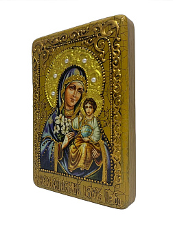 Икона Пресвятой Богородицы НЕУВЯДАЕМЫЙ ЦВЕТ (ПОДАРОЧНАЯ, РУЧНАЯ РАБОТА)