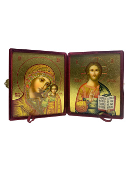 Каталог товаров pravzhizn Венчальные иконы Спаситель и Казанская с золочением УЛ 9х10,5 в бархатном складне Венчальные иконы Спаситель и Казанская с золочением УЛ 9х10,5 в бархатном складне