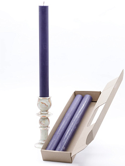 Свечи-столбики, 3шт в коробочке (35см, D35, 15ч), ФИОЛЕТОВЫЕ