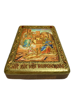 Настольная икона ''Благовещение Пресвятой Богородицы'' на мореном дубе