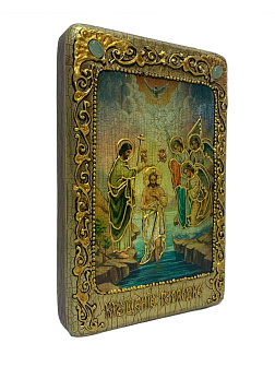 Икона ''Спас в силах'' ручной работы из дуба в футляре