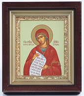 Икона в киоте 11х13 сложный, темпера, рамка золочёная Анна Праведная