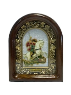 Именная икона Георгий Победоносец на коне бисер