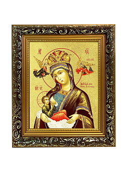 Икона Божией Матери "Млекопитательница" с золочением поталью, 03043-УЛ